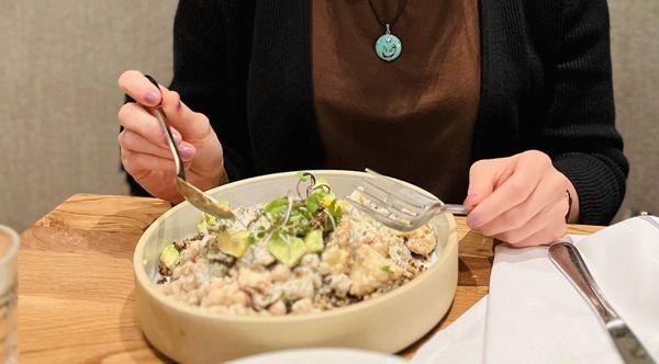 Califlower and Chickpea with Tahini Sauce