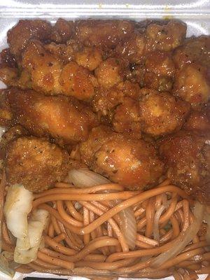 orange chicken and chow mein