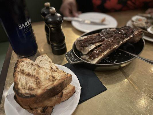 Roasted bone marrow and bread