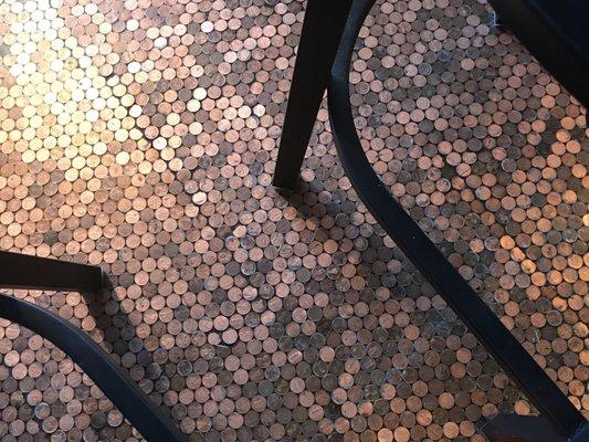 Pennies on floors