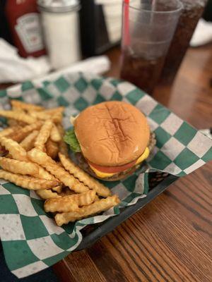 Cheeseburger and fries