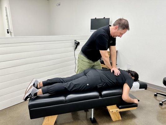 We offer several chiropractic techniques. Manual adjusting (by hand), instrument and drop table adjustments. Not every patient is the same.