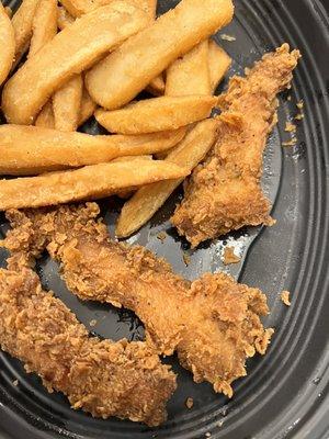 Hand Breaded Fried Chicken Tenderloins Kids meal.