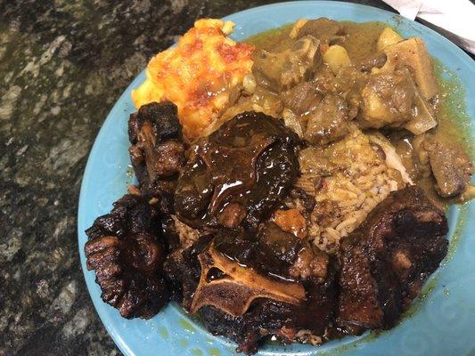 Oxtail and curry goat