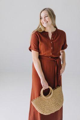 'Saray' Dress in Rust