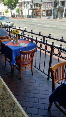 Streetside patio