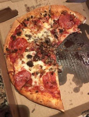 Meat lovers pizza