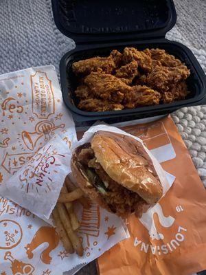 Spicy Chicken Sandwich Combo with 12Pc Wings