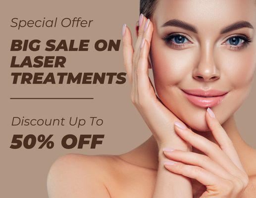 Enjoy a big savings on our laser treatments.