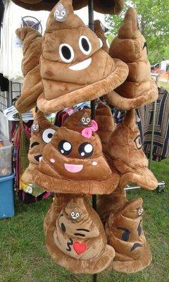 emoji plush poop hats ..