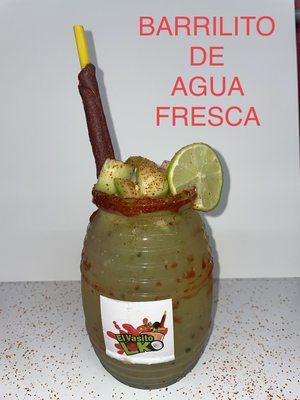 Agua frescas!! Fresh fruit waters. Pineapple, cantaloupe, watermelon, strawberry, Jamaica. Refreshing!