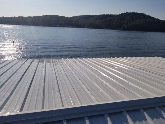 Always nice to have a clean Dock and Dock Roof at the Lake.