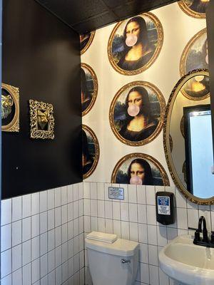 Very clean women's (slightly) quirky restroom