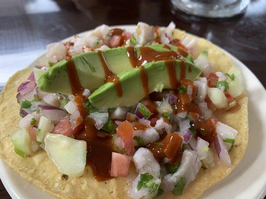 Tostada de ceviche