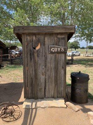 Outside the outhouse