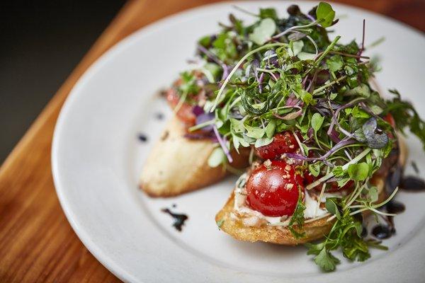 Local Tomato Bruschetta, balsamic, basil, feta mousse