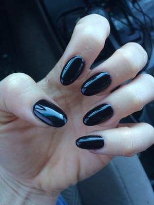 Perfect thin acrylic nails by Kevin. Color: OPI Lincoln Park After Dark