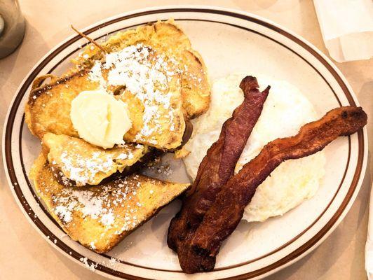 2x2x2.-- 2 French toast,  2 eggs and 2 pieces of thick bacon. -- Bobby's cafe 4/7/24