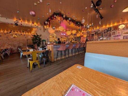 Interior of restaurant , facing the bar