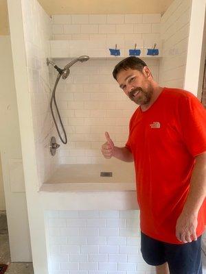 Dog Shower Installed in Garage