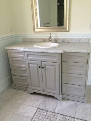 Painted previously stained cabinets