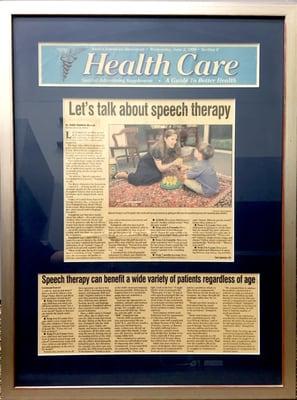 A feature about our owner, Lisa Famiglietti, M.S., CCC-A/SLP. Providing excellent therapy services for over 30 years!