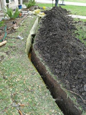 Tree root barrier system installed to protect foundation