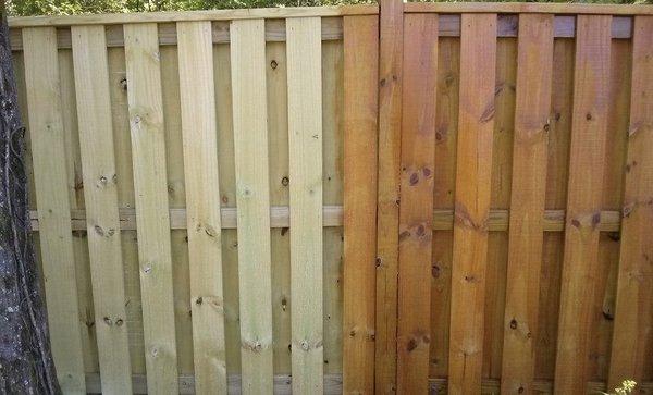 Stained wooden fence