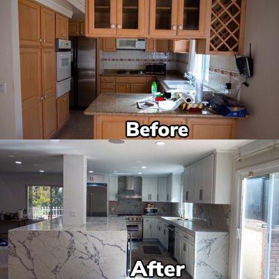 Kitchen Remodel; New Cabinets, New Countertops, New Appliances, New Recessed Lighting