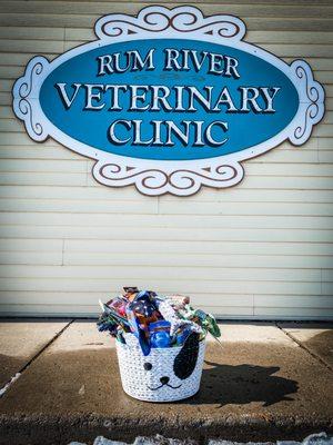 Gift basket for Bravo, the K-9 officer, that the community helped put together!