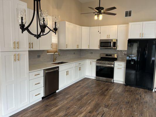 Chicago south side kitchen renovation, white shaker cabinets