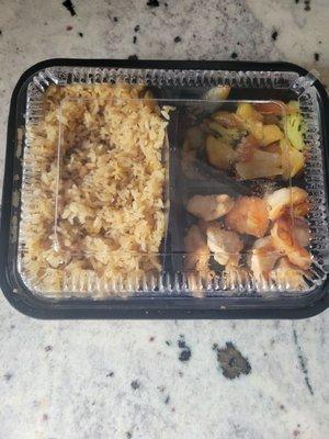 Hibachi chicken and shrimp.