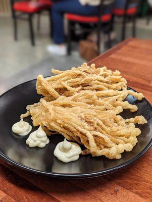 Fried enoki