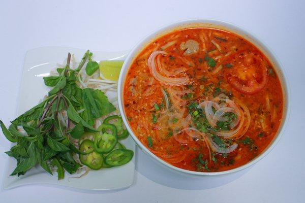 Sate Pho Noodle Soup - Spicy Peanut and coconut milk pho