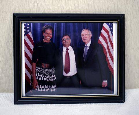 Dr. Prabhu with Senator Harry Reid and Michelle Obama