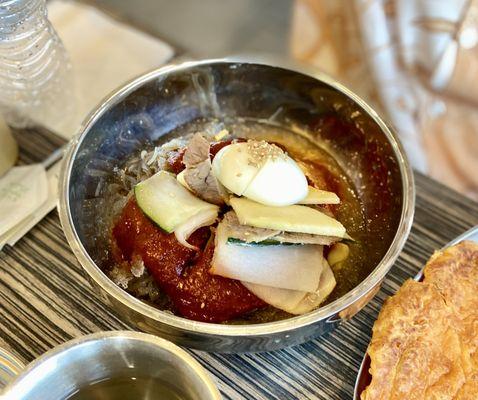 Spicy Buckwheat Noodles with Brisket & Boiled Egg