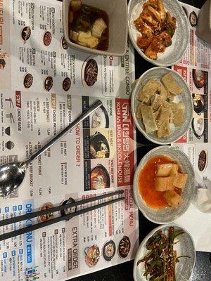 Menu with banchan