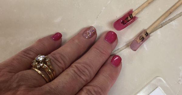 Beautiful gel nails done by Trish!