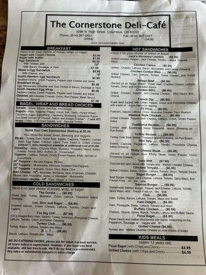 Paper menu