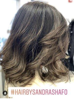 Balayage, cut and style