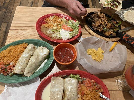 Whole family meal. Delicious yum!