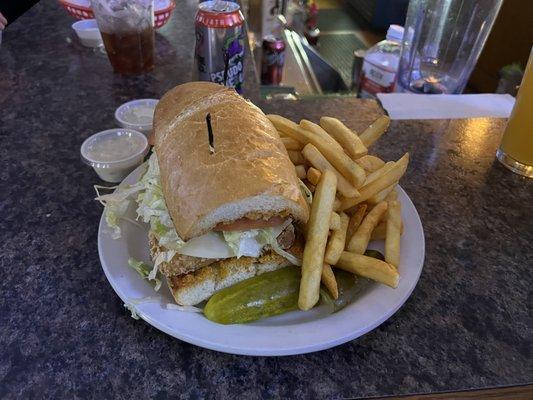 Po' Boy w/ cod and fries