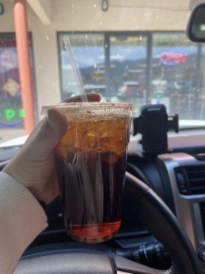 Large Iced cold brew with a little cinnamon