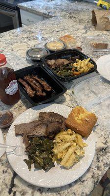 2 Meat Combo, Collard Greens, Smoked Mac & Cheese, Sweet Tea