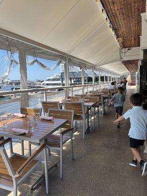 Patio with marina view