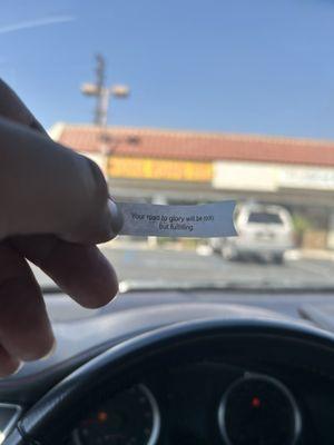 Fortune cookie message