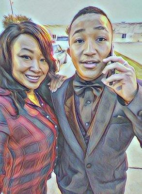 Me and my baaaby!! Tht tux look goood!