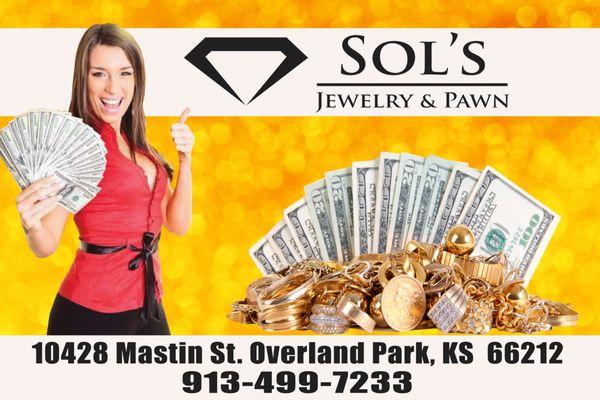 Get the most money for your gold jewelry at Sol's!  We are the jewelry pawn specialists!