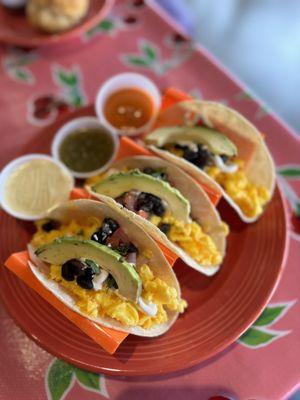 Three Amigos Breakfast Tacos