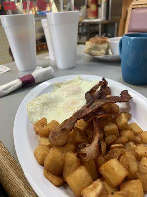 special with 2 eggs, bacon, biscuits and gravy, and country potatoes